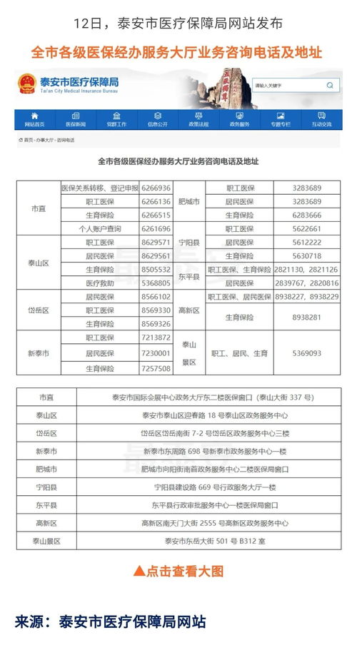 泰安市醫保經辦服務與節能管理服務信息指南